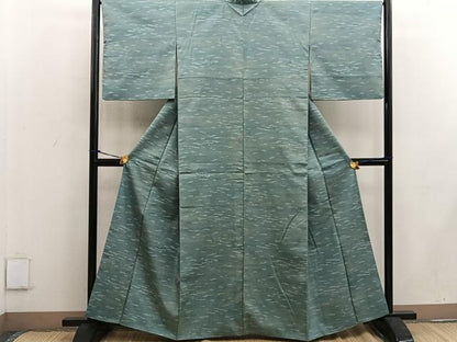平和屋着物●上質な小紋 紬地 霞文 正絹 逸品 BAAW3456mz