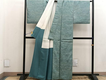 平和屋着物●上質な小紋 紬地 霞文 正絹 逸品 BAAW3456mz