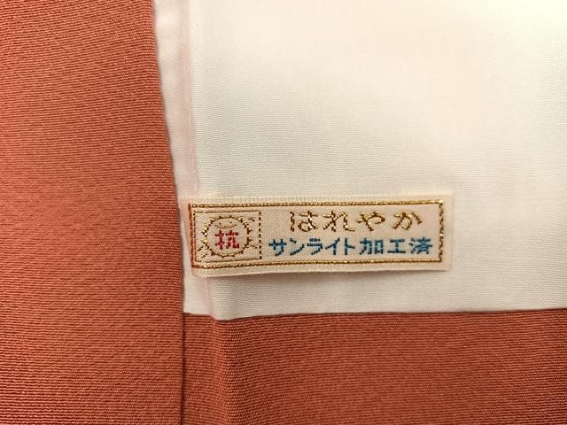 平和屋着物●上質な紬 赤茶色 正絹 逸品 BAAW3457mz