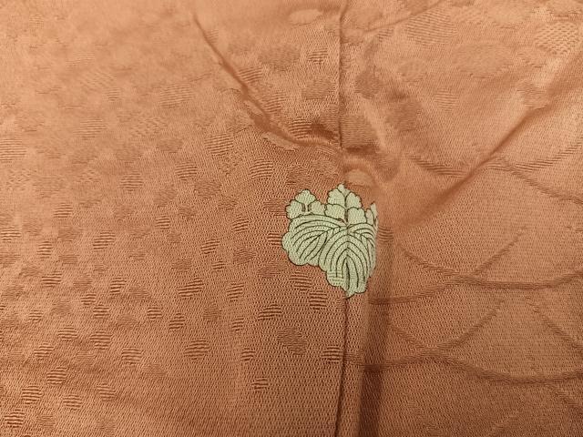 平和屋着物●上質な色無地 芝草地紋 黄丹色 正絹 逸品 未使用 BAAW3458mz