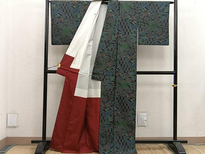 平和屋着物●本場大島紬 立涌花文 正絹 逸品 BAAW3459mz