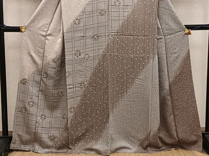 平和屋着物●訪問着 胴抜き仕立て 七宝花丸文 暈し染め 金彩 正絹 逸品 BAAW3460mz