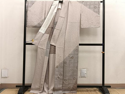 平和屋着物●訪問着 胴抜き仕立て 七宝花丸文 暈し染め 金彩 正絹 逸品 BAAW3460mz