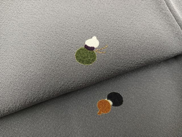 平和屋着物●上質な小紋 刺繍 ひょうたん 金彩 正絹 逸品 BAAW3462mz