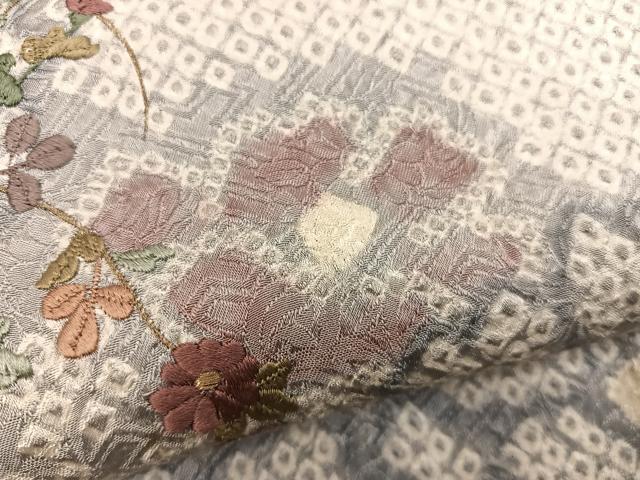 平和屋着物●訪問着 絞り 刺繍 菊花文 金彩 正絹 逸品 BAAW3463mz