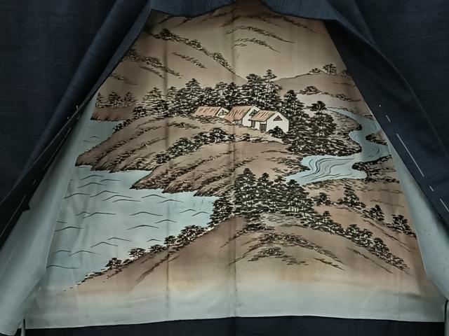 平和屋着物●男性 紬 アンサンブル 百入茶色 正絹 逸品 未使用 BAAW3466mz