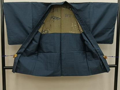 平和屋着物●男性 本場大島紬 アンサンブル 80亀甲 総詰め 正絹 逸品 未使用 BAAW3467mz