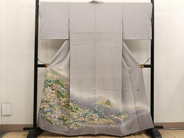 平和屋着物●本加賀友禅作家 小田美知代 色留袖 風景梅花文 暈し染め 正絹 逸品 BAAW3470mz