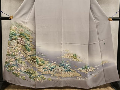 平和屋着物●本加賀友禅作家 小田美知代 色留袖 風景梅花文 暈し染め 正絹 逸品 BAAW3470mz