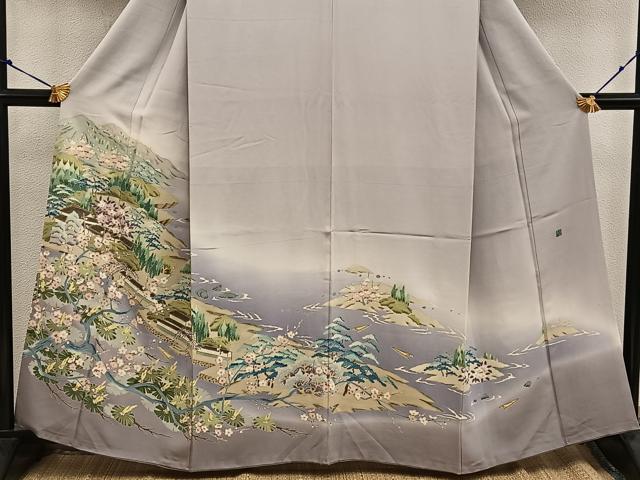 平和屋着物●本加賀友禅作家 小田美知代 色留袖 風景梅花文 暈し染め 正絹 逸品 BAAW3470mz