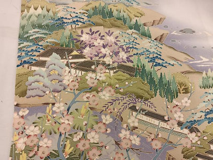 平和屋着物●本加賀友禅作家 小田美知代 色留袖 風景梅花文 暈し染め 正絹 逸品 BAAW3470mz