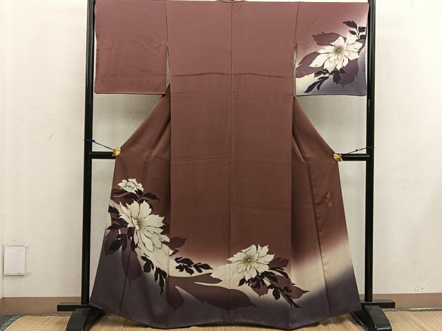 平和屋着物●京の匠日展作家 丹下雄介 訪問着 牡丹 暈し染め 正絹 逸品 BAAW3471mz