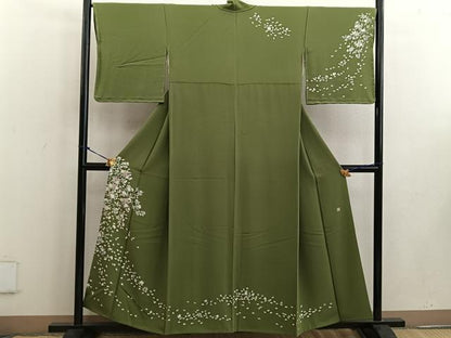 平和屋着物●染師 故・山代谷隆 訪問着 枝花文 正絹 逸品 BAAW3477mz