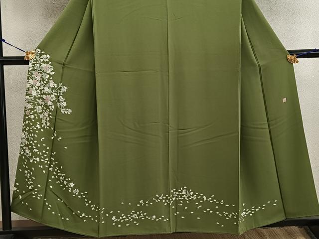 平和屋着物●染師 故・山代谷隆 訪問着 枝花文 正絹 逸品 BAAW3477mz