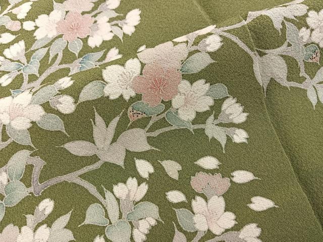 平和屋着物●染師 故・山代谷隆 訪問着 枝花文 正絹 逸品 BAAW3477mz