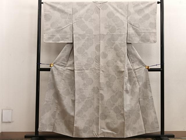平和屋着物●本場真綿縢結城紬 80亀甲 雪輪花文 証紙付き 正絹 逸品 BAAW3486mz