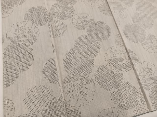 平和屋着物●本場真綿縢結城紬 80亀甲 雪輪花文 証紙付き 正絹 逸品 BAAW3486mz