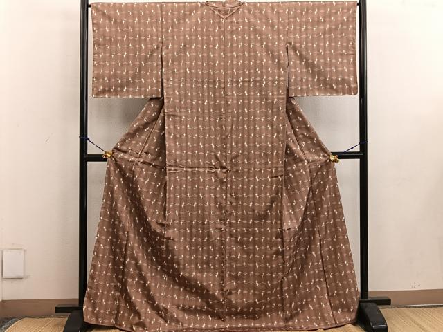 平和屋着物●上質な紬 本場琉球絣 大城工房 正絹 逸品 未使用 BAAW3487mz