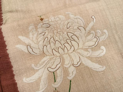 平和屋着物●訪問着 紬地 駒刺繍 乱菊 金彩 正絹 逸品 BAAW3490mz