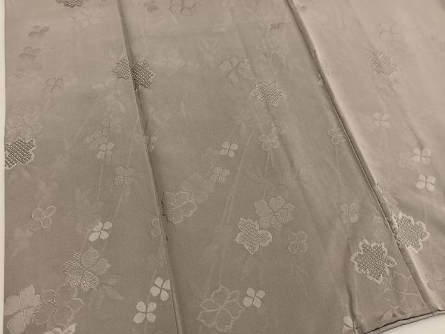 平和屋着物●上質な色無地 草花地紋 黄枯茶色 正絹 逸品 BAAW3495mz