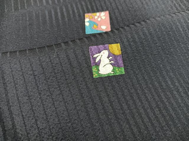 平和屋着物●上質な小紋 色紙花蝶文 月兎 正絹 逸品 BAAW3499mz