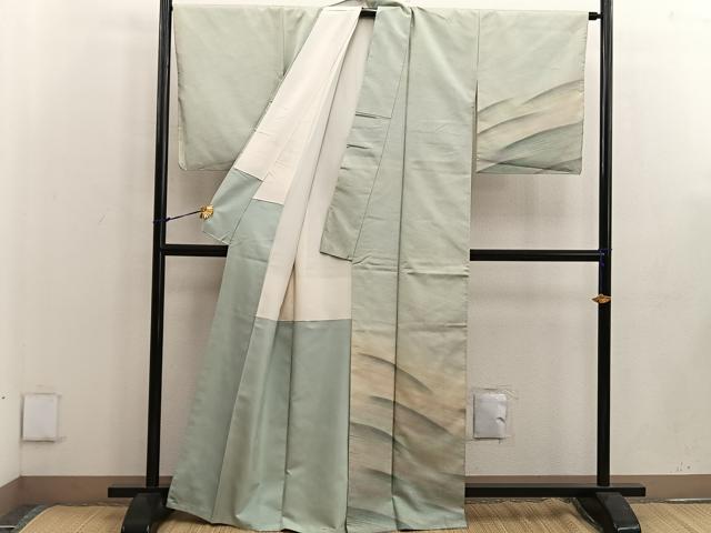 平和屋着物●訪問着 本場染大島紬 流水文 正絹 逸品 BAAW3500mz