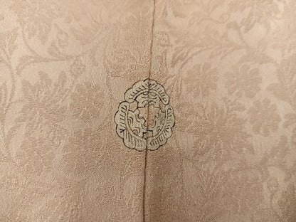 平和屋着物●無地絵羽訪問着 草花地紋 薄香色 正絹 逸品 BAAW3503mz
