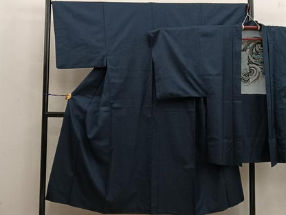 平和屋着物●男性 紬 アンサンブル 80亀甲 羽裏：龍・虎 正絹 逸品 BAAW3505mz