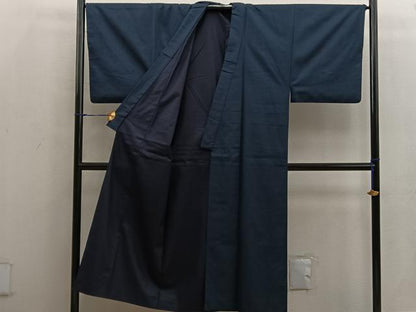 平和屋着物●男性 紬 アンサンブル 80亀甲 羽裏：龍・虎 正絹 逸品 BAAW3505mz