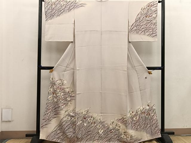 平和屋着物●訪問着 友禅 作家物 草花文 暈し染め 三越扱い 正絹 逸品 BAAW3508mz