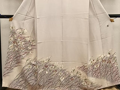 平和屋着物●訪問着 友禅 作家物 草花文 暈し染め 三越扱い 正絹 逸品 BAAW3508mz