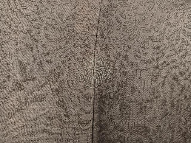 平和屋着物●上質な色無地 南天地紋 銀煤竹色 正絹 逸品 BAAW3509mz