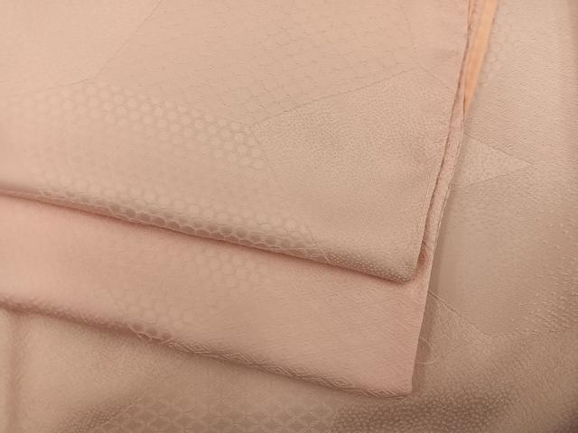 平和屋着物●上質な色無地 亀甲地紋 宍色 正絹 逸品 BAAW3510mz