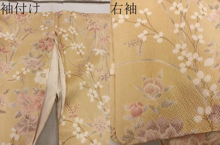 平和屋着物●上質な小紋 枝椿花文 正絹 逸品 BAAW3512mz