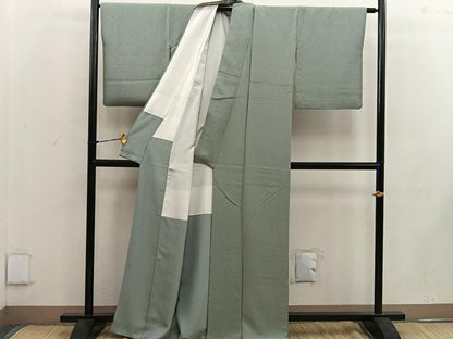 平和屋着物●上質な色無地 麹塵色 正絹 逸品 BAAW3514mz