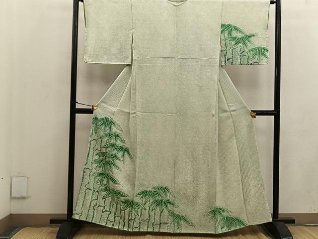 平和屋着物●訪問着 総絞り 笹竹文 正絹 逸品 BAAW3517mz