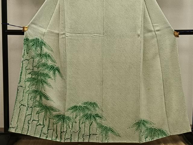 平和屋着物●訪問着 総絞り 笹竹文 正絹 逸品 BAAW3517mz