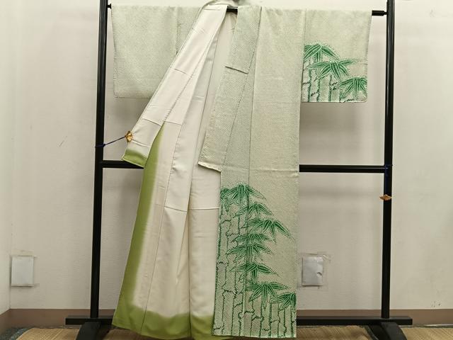 平和屋着物●訪問着 総絞り 笹竹文 正絹 逸品 BAAW3517mz