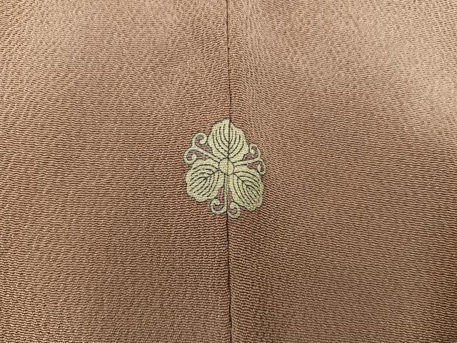 平和屋着物●訪問着 紬地 総刺繍 草花文 暈し染め 金糸 正絹 逸品 BAAW3518mz