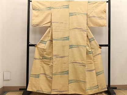 平和屋着物●上質な紬 幾何学文様 正絹 逸品 BAAW3523mz