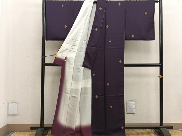 平和屋着物●上質な小紋　草花文　金彩　正絹　逸品　未使用　BAAW3527mz