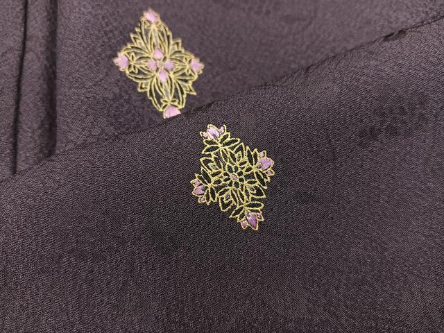 平和屋着物●上質な小紋　草花文　金彩　正絹　逸品　未使用　BAAW3527mz