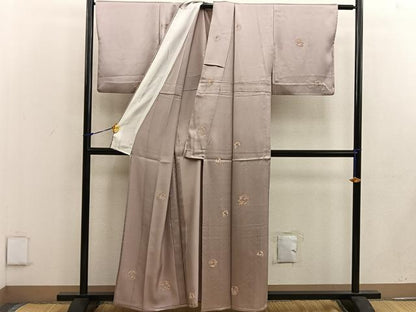 平和屋着物▽上質な小紋 単衣 中国三大刺繍 総刺繍 相良刺繍 花蝶文 正絹 逸品 BAAW3532mz
