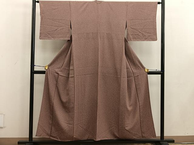 平和屋着物▽上質な小紋 単衣 草葉文 正絹 逸品 BAAW3534mz