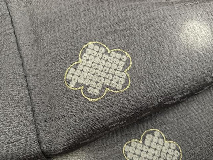 平和屋着物▽上質な小紋 単衣 梅 蛍暈し 金彩 正絹 逸品 BAAW3536mz