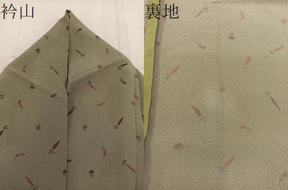平和屋着物▽上質な小紋 単衣 成り物 唐辛子 正絹 逸品 BAAW3542mz