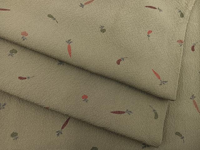 平和屋着物▽上質な小紋 単衣 成り物 唐辛子 正絹 逸品 BAAW3542mz