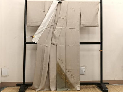 平和屋着物▽訪問着 単衣 こぼれ松葉 暈し染め 金銀彩 さが美扱い 正絹 逸品 BAAW3547mz