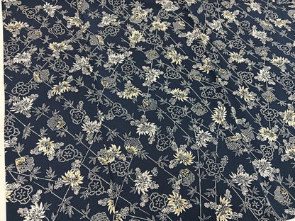 平和屋着物▽上質な小紋 単衣 型染め 草花文 正絹 逸品 BAAW3548mz