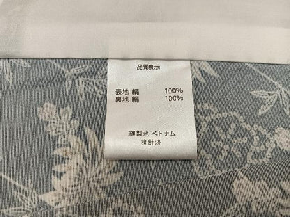 平和屋着物▽上質な小紋 単衣 型染め 草花文 正絹 逸品 BAAW3548mz